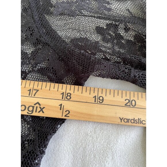 Sheer Black Floral Lace Long Sleeve Whimsigoth Top Size Large Whimsygoth - Picture 2 of 10